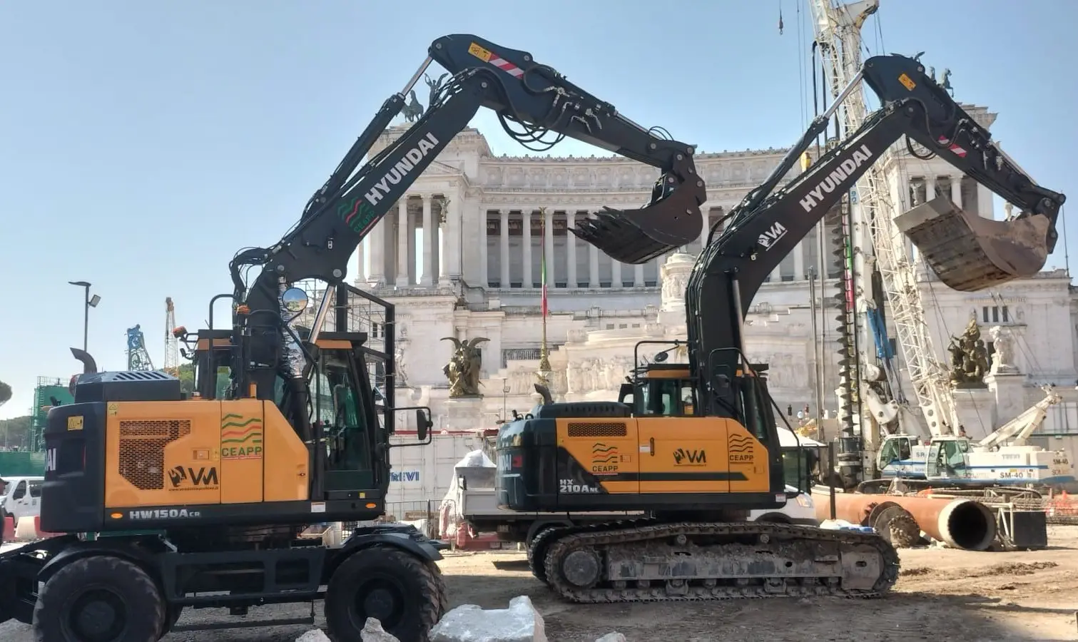 Hyundai HX210A protagonista nel cantiere della Metro C di Roma